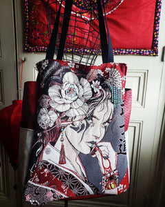 Bully Bag "Geisha" fond rouge (Livraison FIN AOÛT 2024)