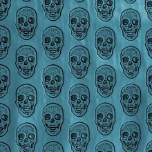 Charger l&#39;image dans la galerie, Trousse écolier en simili cuir &quot;Skulls bleu irisé&quot;