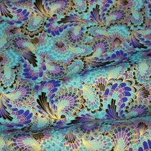 Charger l'image dans la galerie, Mallette Infirmière Libérale XL 25x45x25 en tissu japonais "Plume de paon bleu / dessus paillette bronze" (Livraison SEPTEMBRE 2026)