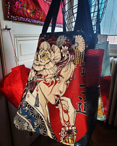 Bully Bag "Geisha" fond marine (Livraison AVRIL 2024)
