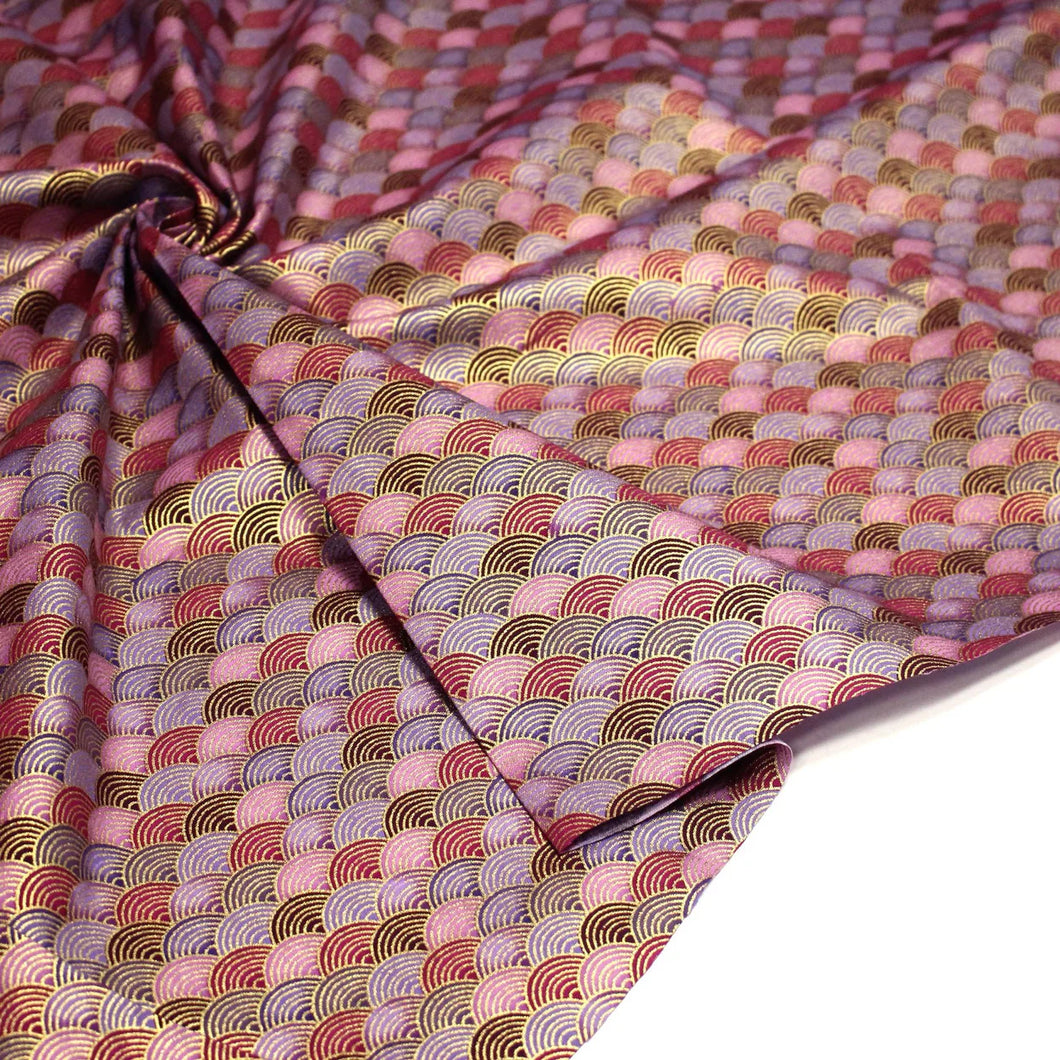 Tissu japonais aux éventails mauve et or (pas à vendre)