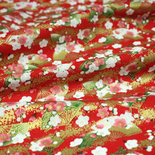 Charger l'image dans la galerie, Mallette Infirmière Libérale XL 25x45x25 en "Tissu japonais aux éventails dorés &amp; fleurs sakura rouge"/ dessus paillette bronze (Livraison MAI 2026) https://bb-bullyshop.com