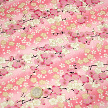 Charger l'image dans la galerie, Vanity en tissu japonais "Fleurs de cerisier roses"/dessus paillette bronze (Livraison SEPTEMBRE 2026)