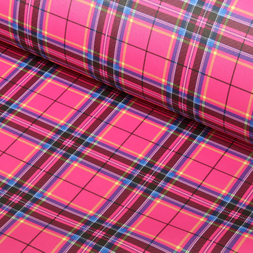 Vanity XXL en simili tartan rose en 20x30x25 (Livraison FIN DECEMBRE)