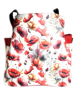 Bully Bag en simili "Coquelicot fond blanc" (Livraison DECEMBRE 2024)