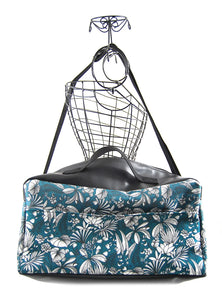 Mallette Infirmière Libérale XL 25x45x25 en "Fleurs tropicales"/ dessus vert canard (Livraison JUILLET 2025)