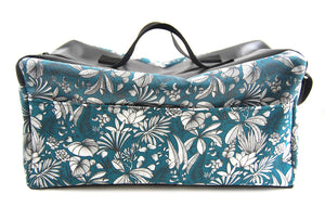 Mallette Infirmière Libérale XL 25x45x25 en "Fleurs tropicales"/ dessus vert canard (Livraison JUILLET 2025)
