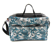 Charger l&#39;image dans la galerie, Mallette Infirmière Libérale Pippin 25x35x25 &quot;Fleurs tropicales&quot;/ dessus vert canard (Livraison OCTOBRE 2025)