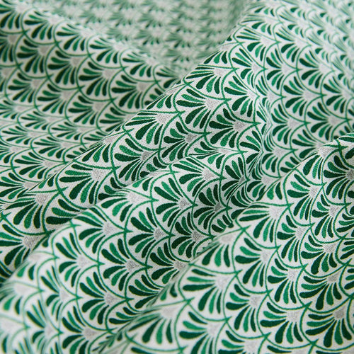 Tissu éventail vert et blanc