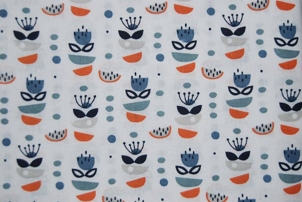 Tissu fleurs rétro orange (pas à vendre)