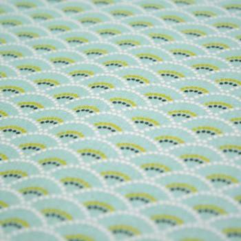 Tissu japonais ponyo vert d'eau (pas à vendre)