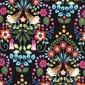 Tissu Folk fond noir (pas à vendre)
