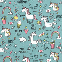 Charger l&#39;image dans la galerie, Pochette de sac &quot;Licorne Geek vert gris&quot;