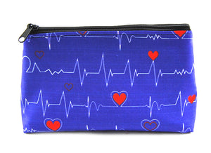 Pochette de sac "Tracé coeur fond bleu"