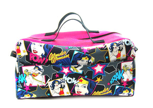 Mallette Infirmière Libérale XL 25x45x25 "Wonder Woman"/ dessus paillette fuschia (Livraison DECEMBRE 2025)